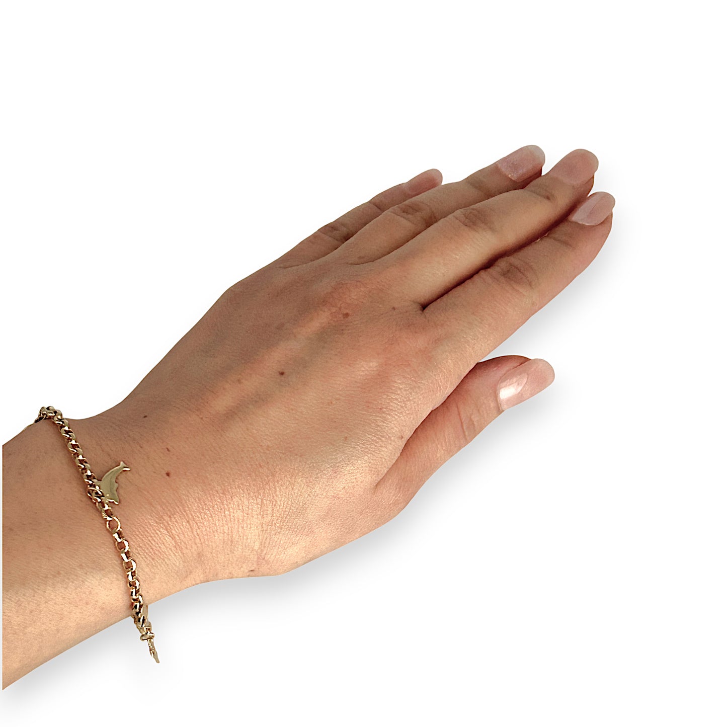 GOLD DEAL | 14K Gold Belcher Bracelet with 5 Charms Length 19cm