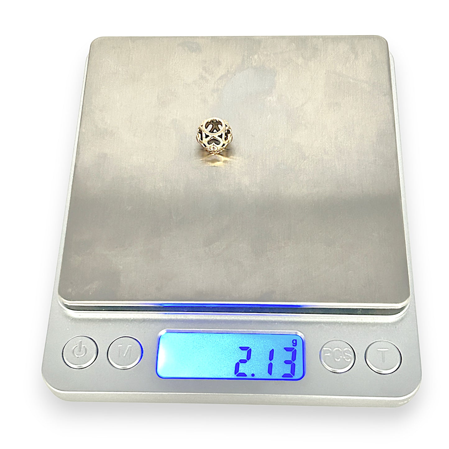 14K Gold Pandora Heart Spacer Charm with diamond. R # 825