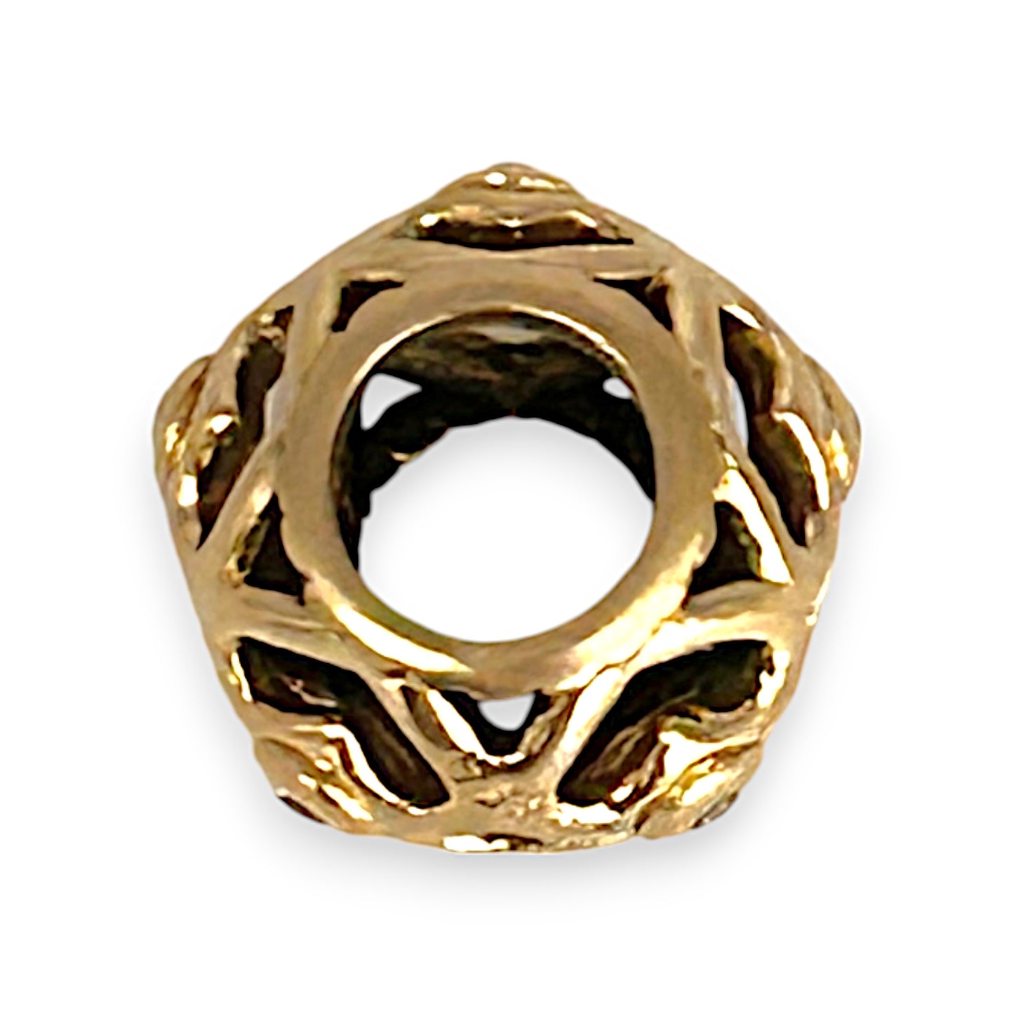 14K Gold Pandora Heart Spacer Charm with diamond. R # 825