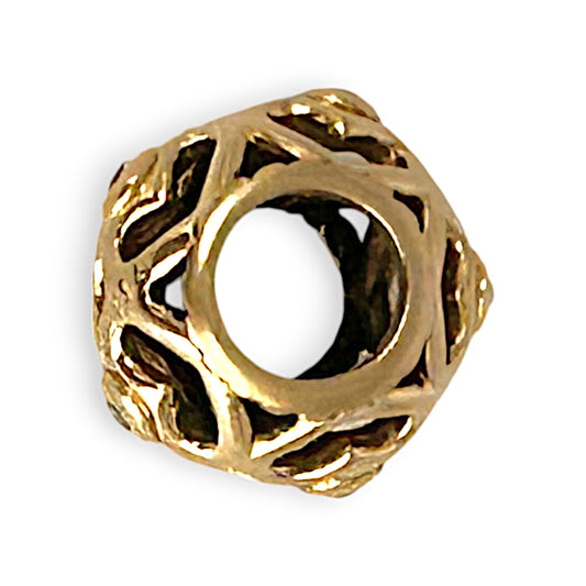 14K Gold Pandora Heart Spacer Charm with diamond. R # 825