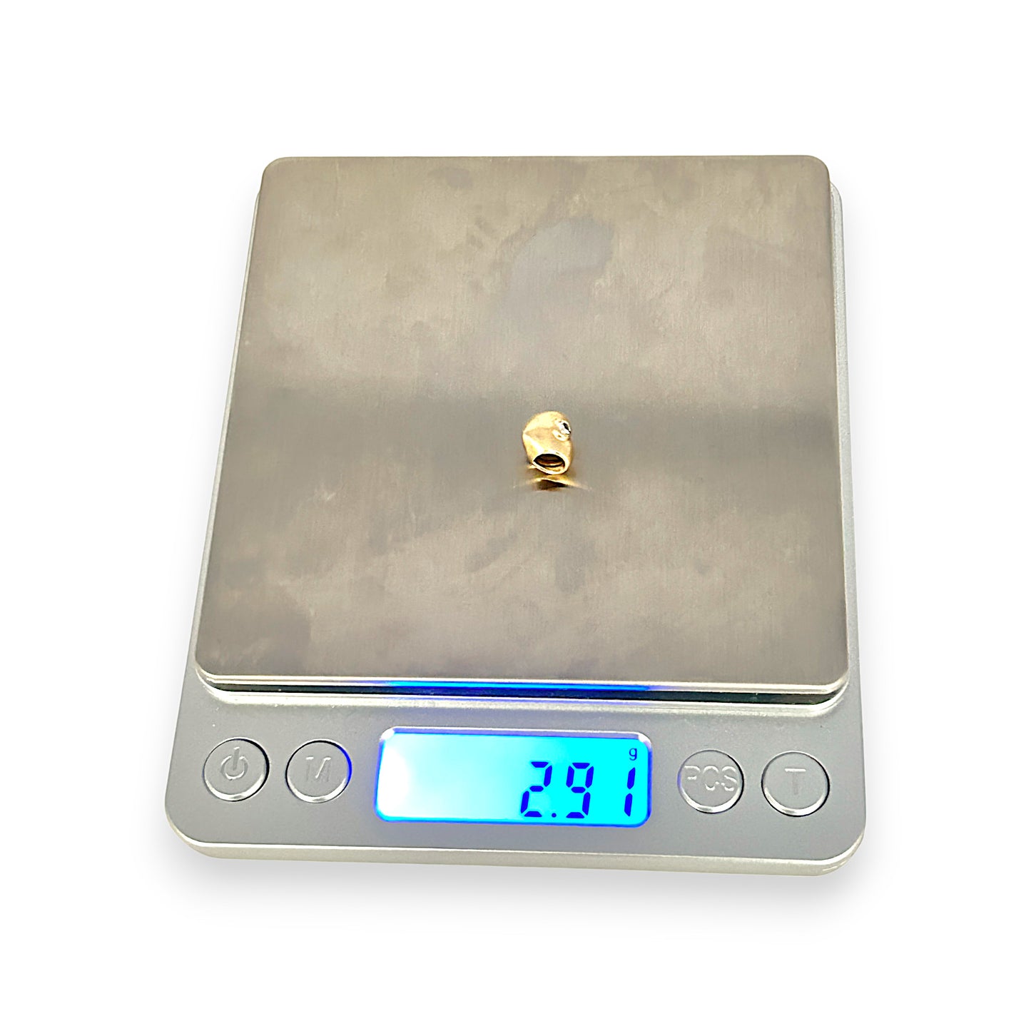 14K Gold Pandora Diamond Heart Solid Threaded Charm. R # 830