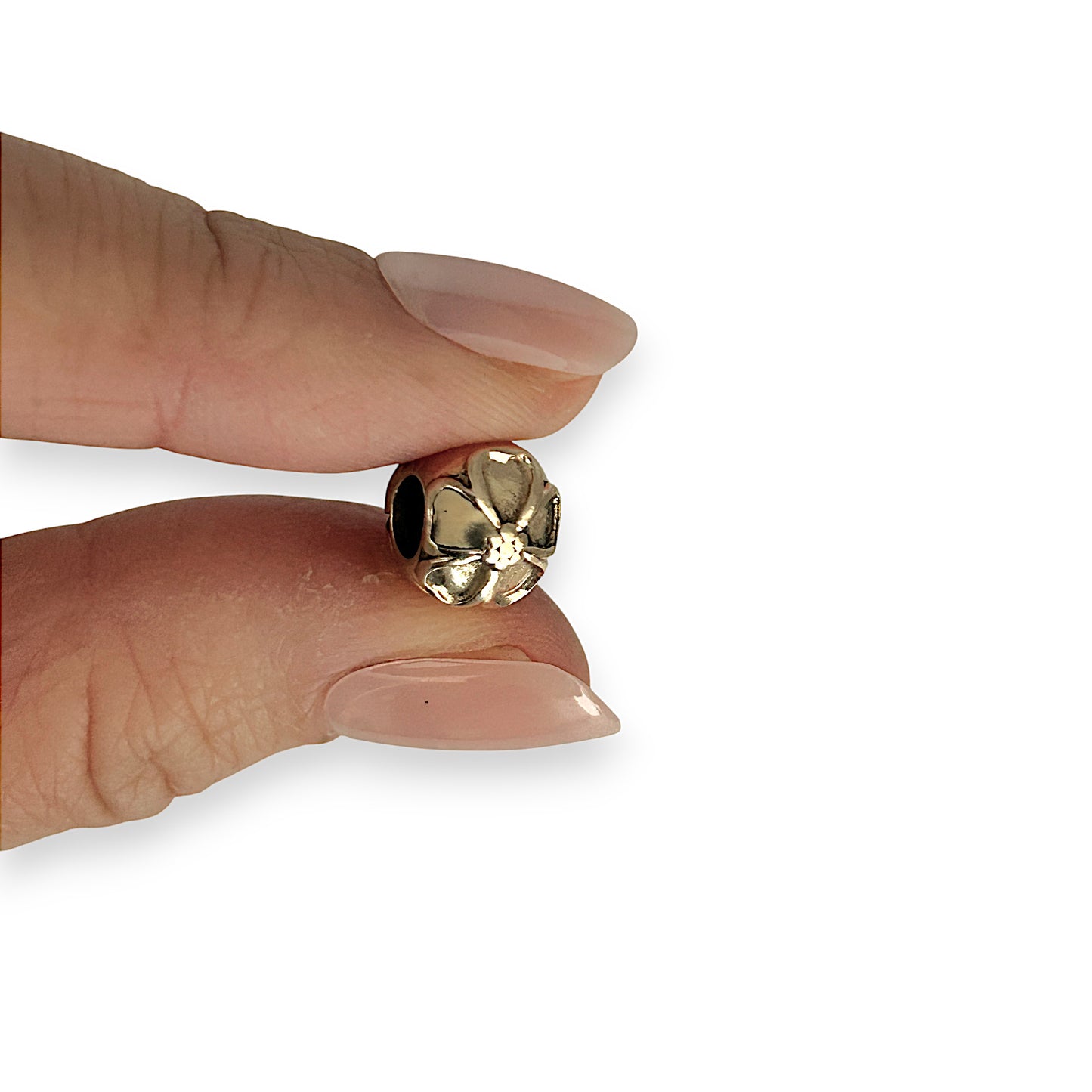 GOLD DEAL | 14K Gold Pandora Floral Studded Clip Charm