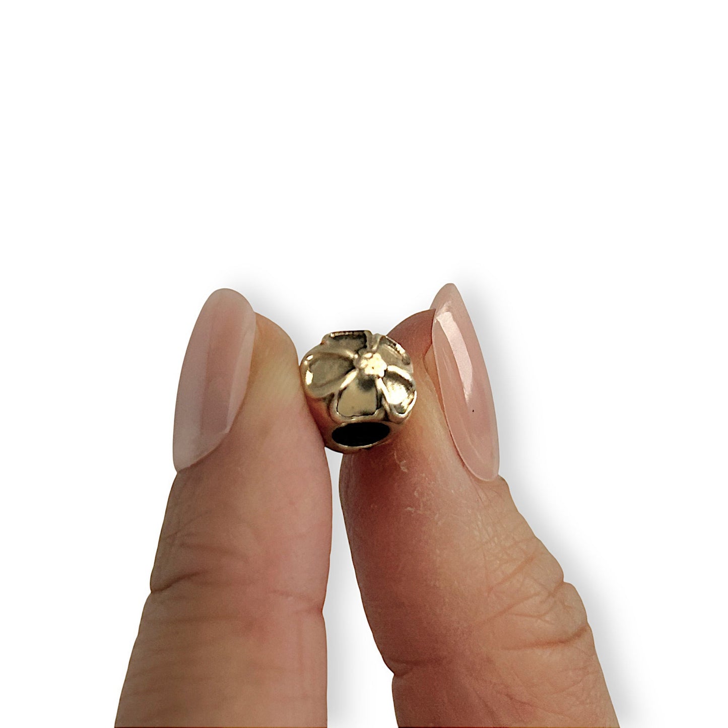 GOLD DEAL | 14K Gold Pandora Floral Studded Clip Charm