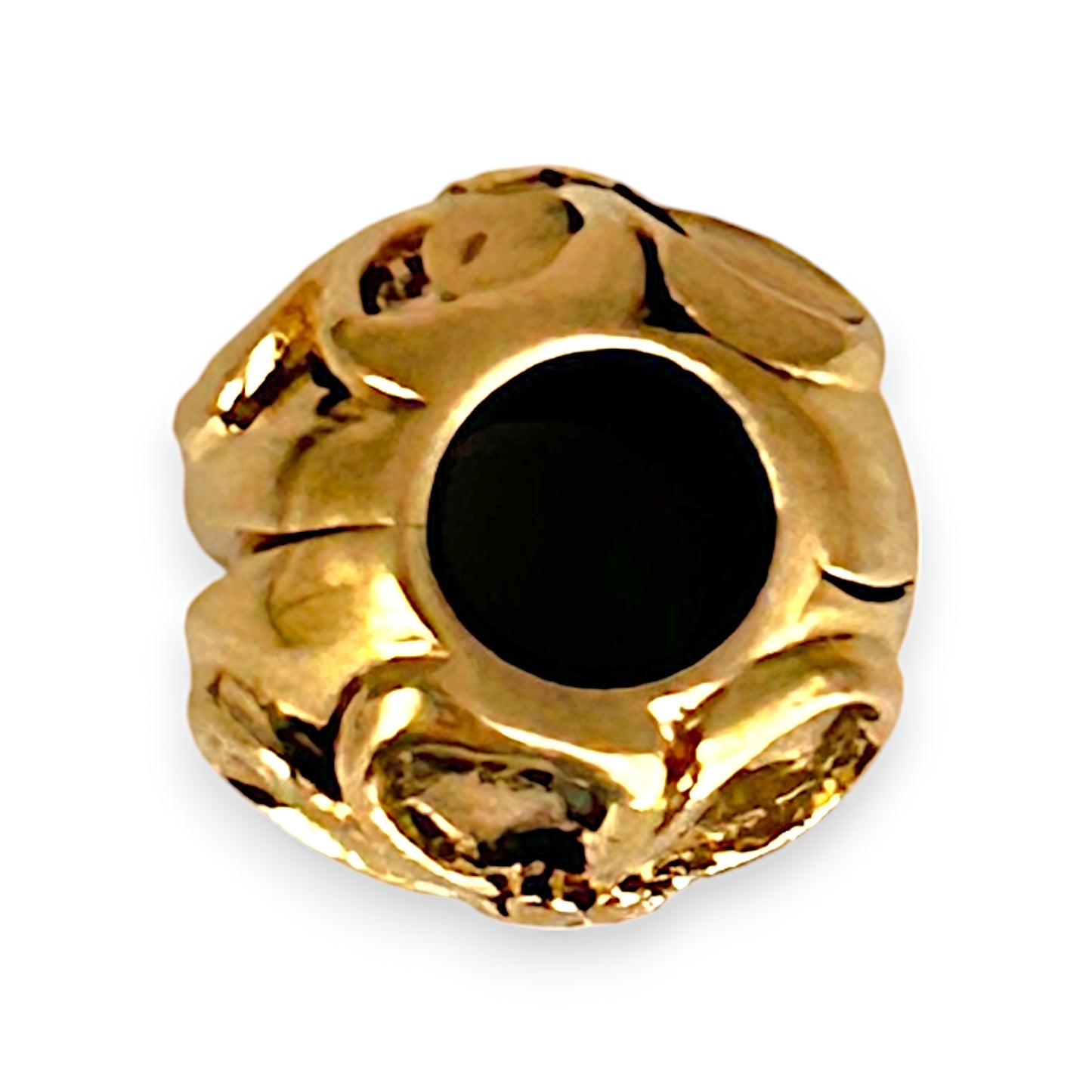 GOLD DEAL | 14K Gold Pandora Floral Studded Clip Charm