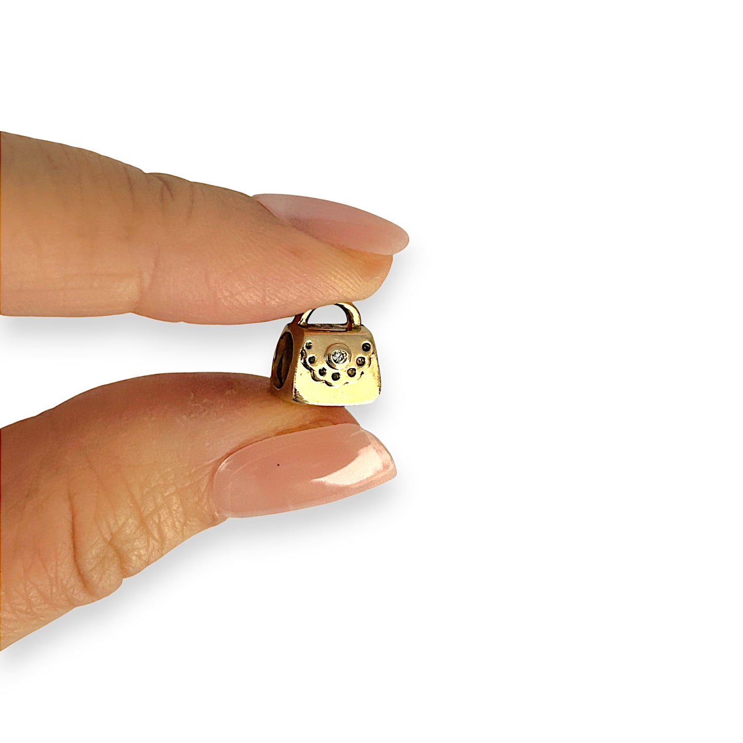 GOLD DEAL | 14ct (14K) Gold Pandora Purse Threaded Charm
