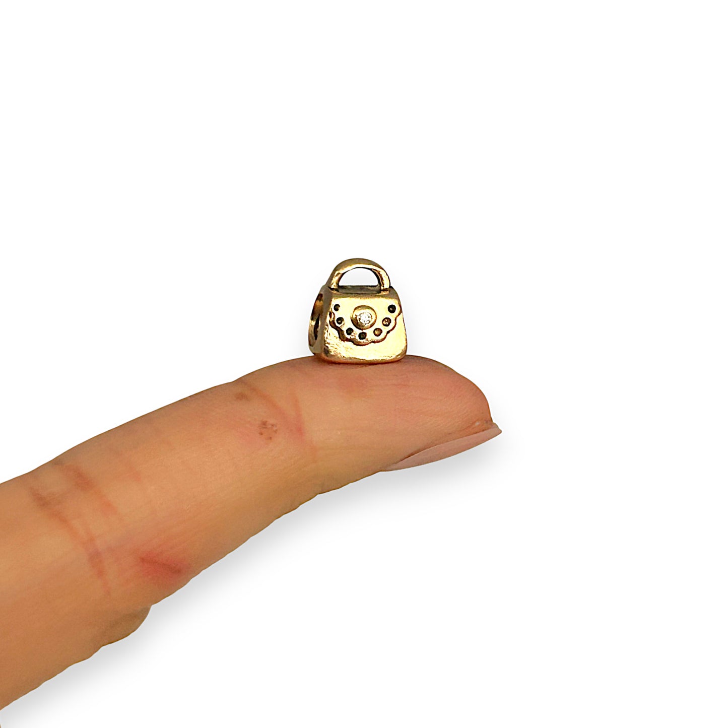 GOLD DEAL | 14ct (14K) Gold Pandora Purse Threaded Charm