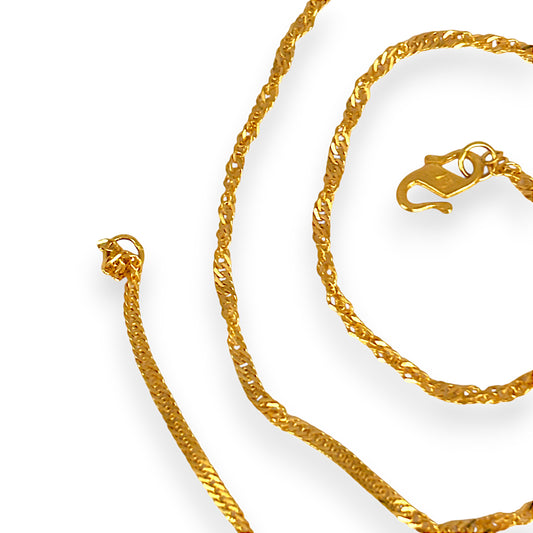 GOLD DEAL | 22K Gold Twist Lightweight Chain Length 41cm