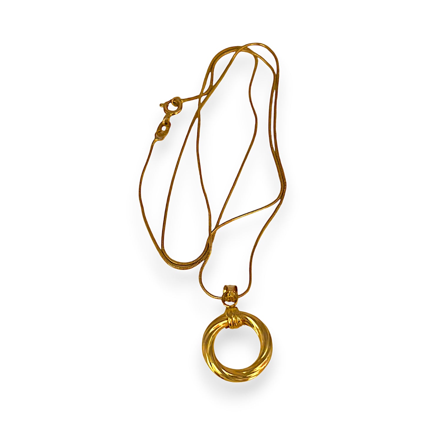 GOLD DEAL | 18ct (18K) Gold Fine Snake Chain Necklace with Pendant Length 46cm