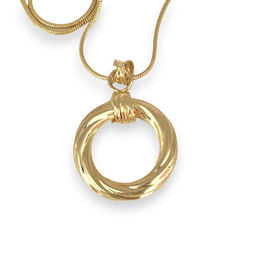 GOLD DEAL | 18ct (18K) Gold Fine Snake Chain Necklace with Pendant Length 46cm