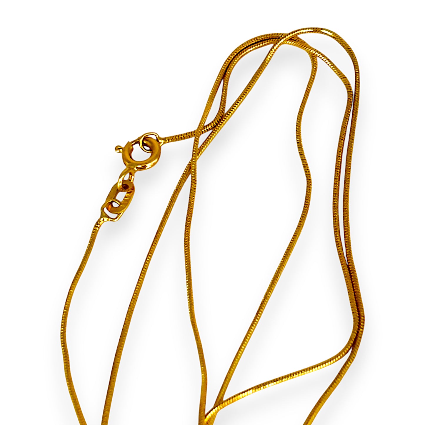 GOLD DEAL | 18ct (18K) Gold Fine Snake Chain Necklace with Pendant Length 46cm