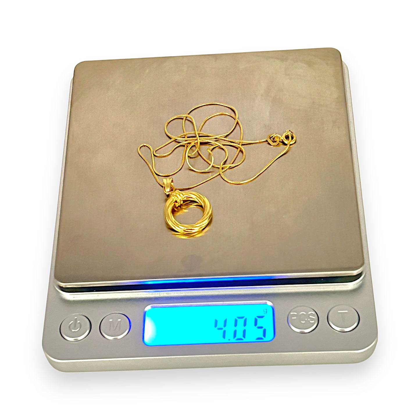 GOLD DEAL | 18ct (18K) Gold Fine Snake Chain Necklace with Pendant Length 46cm