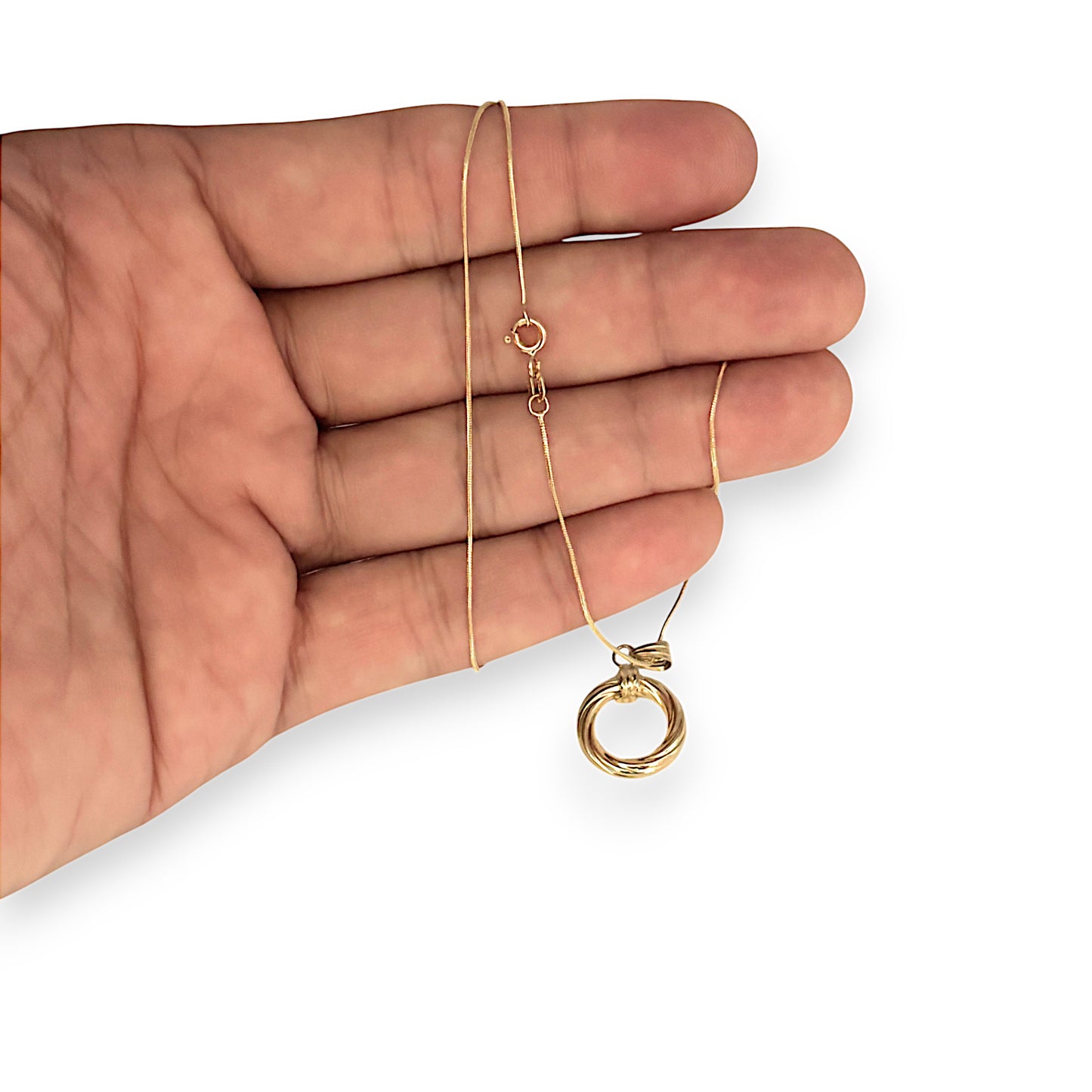 GOLD DEAL | 18ct (18K) Gold Fine Snake Chain Necklace with Pendant Length 46cm