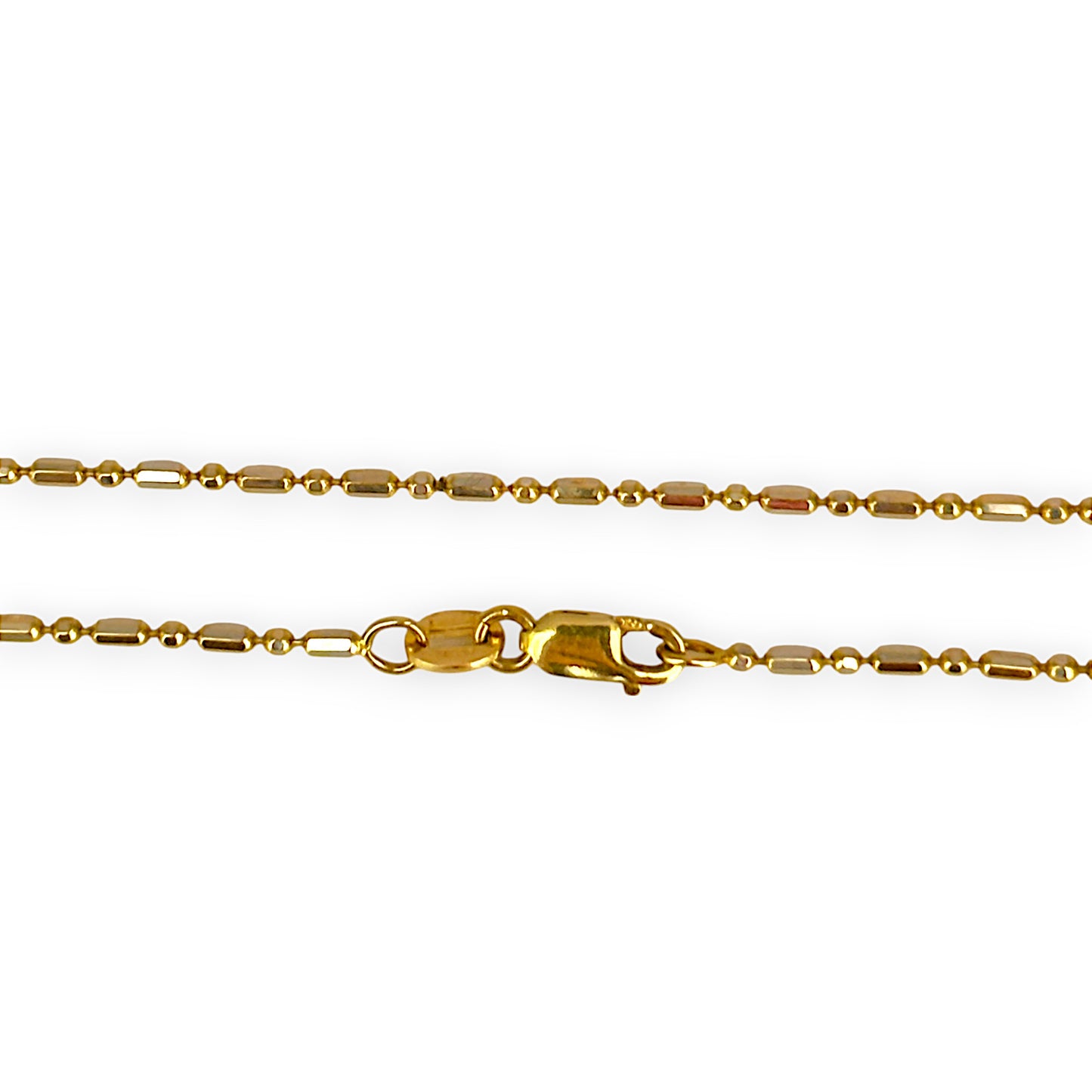 GOLD DEAL | 18ct (18K) Gold Pallini Bead Dot Dash Ball Chain Length 45cm