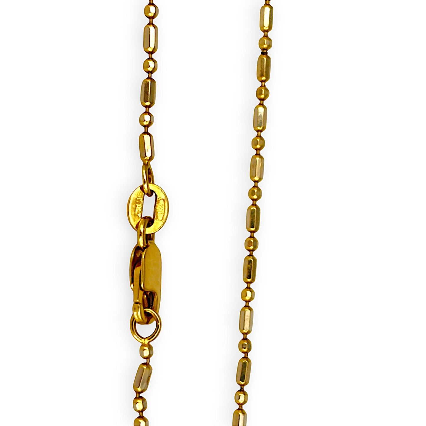 GOLD DEAL | 18ct (18K) Gold Pallini Bead Dot Dash Ball Chain Length 45cm