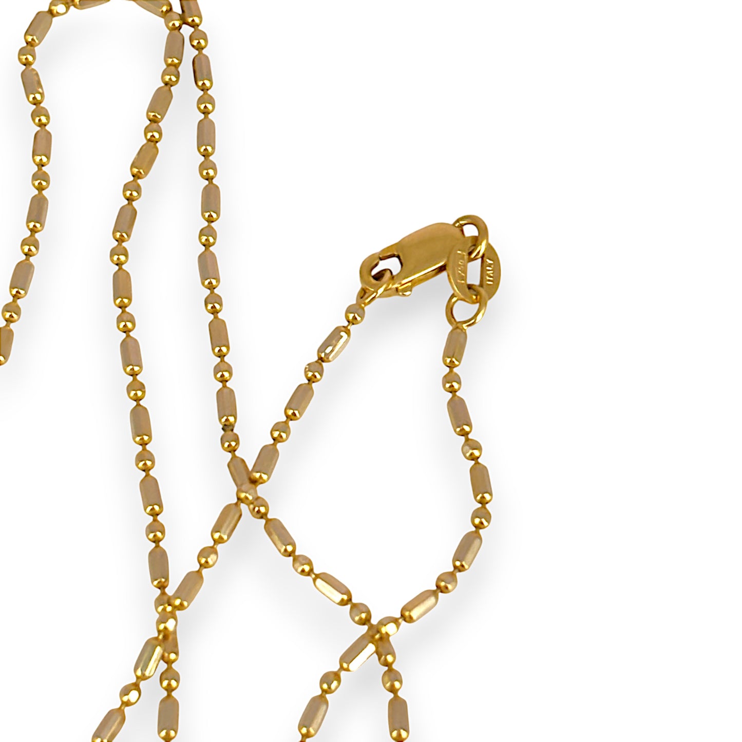 GOLD DEAL | 18ct (18K) Gold Pallini Bead Dot Dash Ball Chain Length 45cm