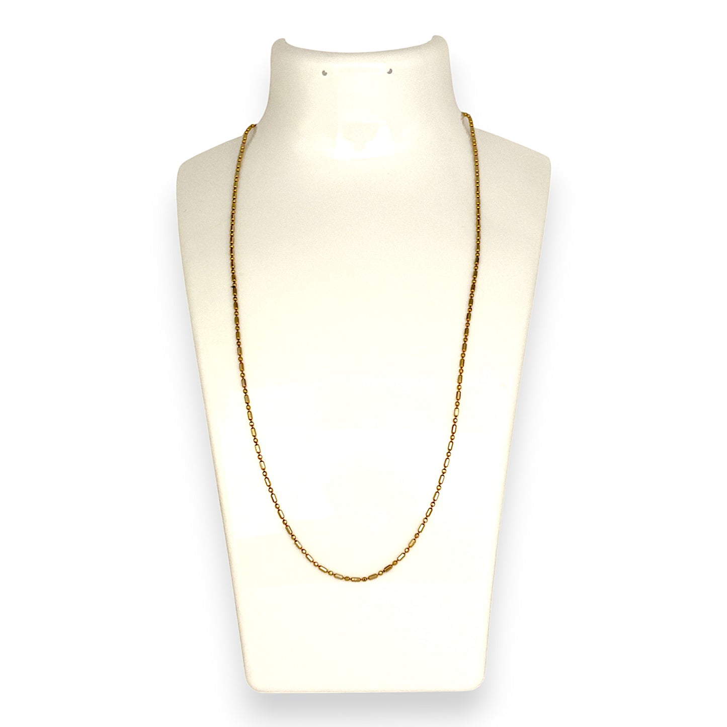 GOLD DEAL | 18ct (18K) Gold Pallini Bead Dot Dash Ball Chain Length 45cm