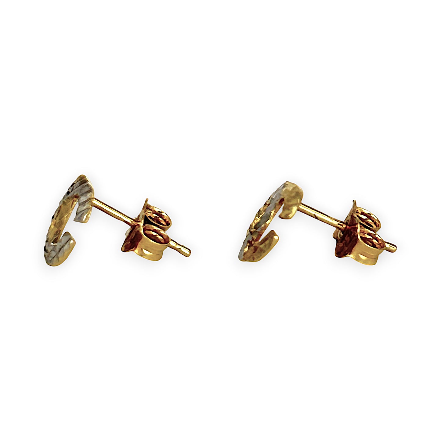 GOLD DEAL | 18ct (18K) Gold Y/W Two-Tone CC Stud Earrings