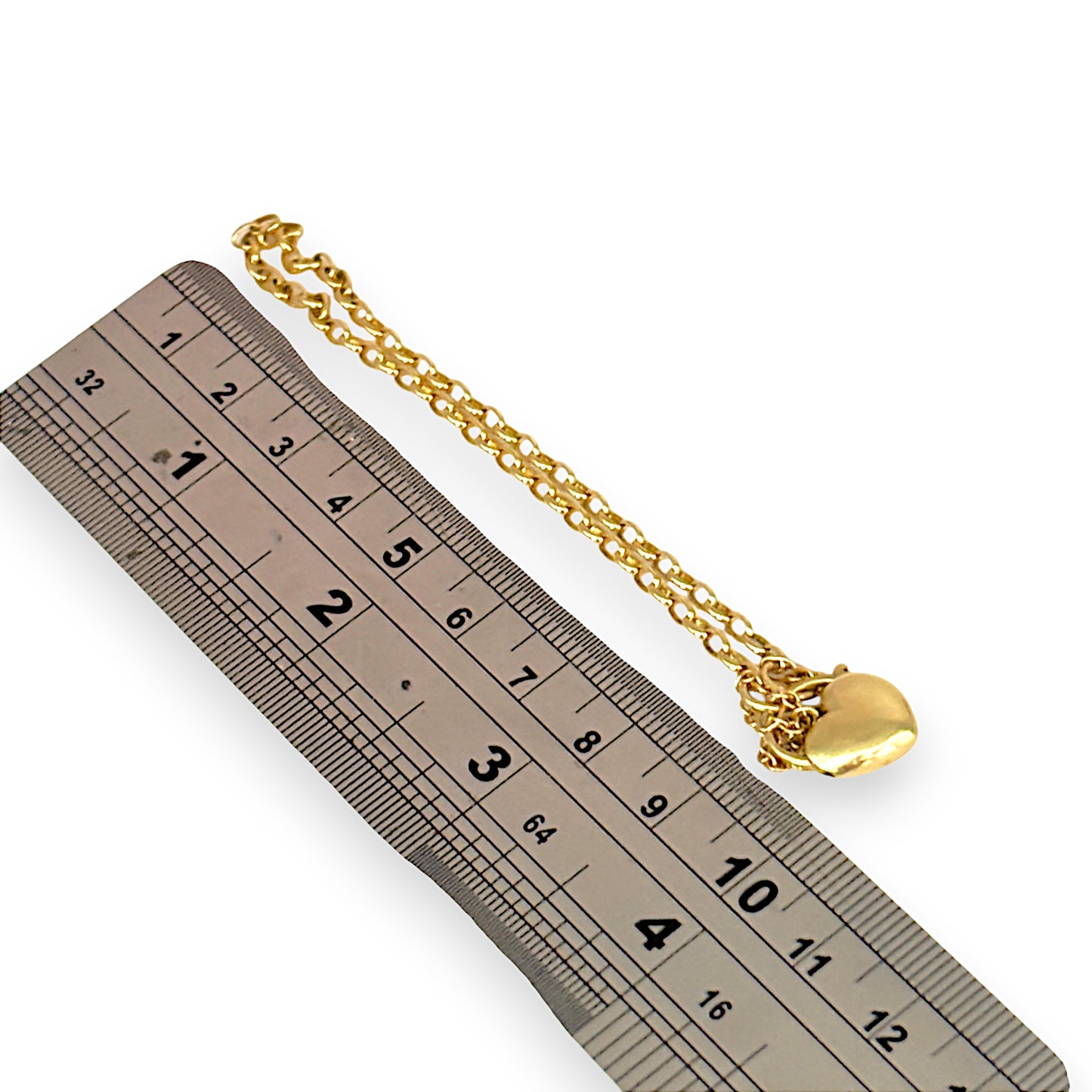GOLD DEAL | 9K Gold Heart Padlock Belcher Bracelet Length 20cm