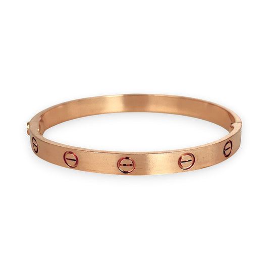 GOLD DEAL | 14K Rose Gold Oval Bangle Valuation $7,400 - Damaged