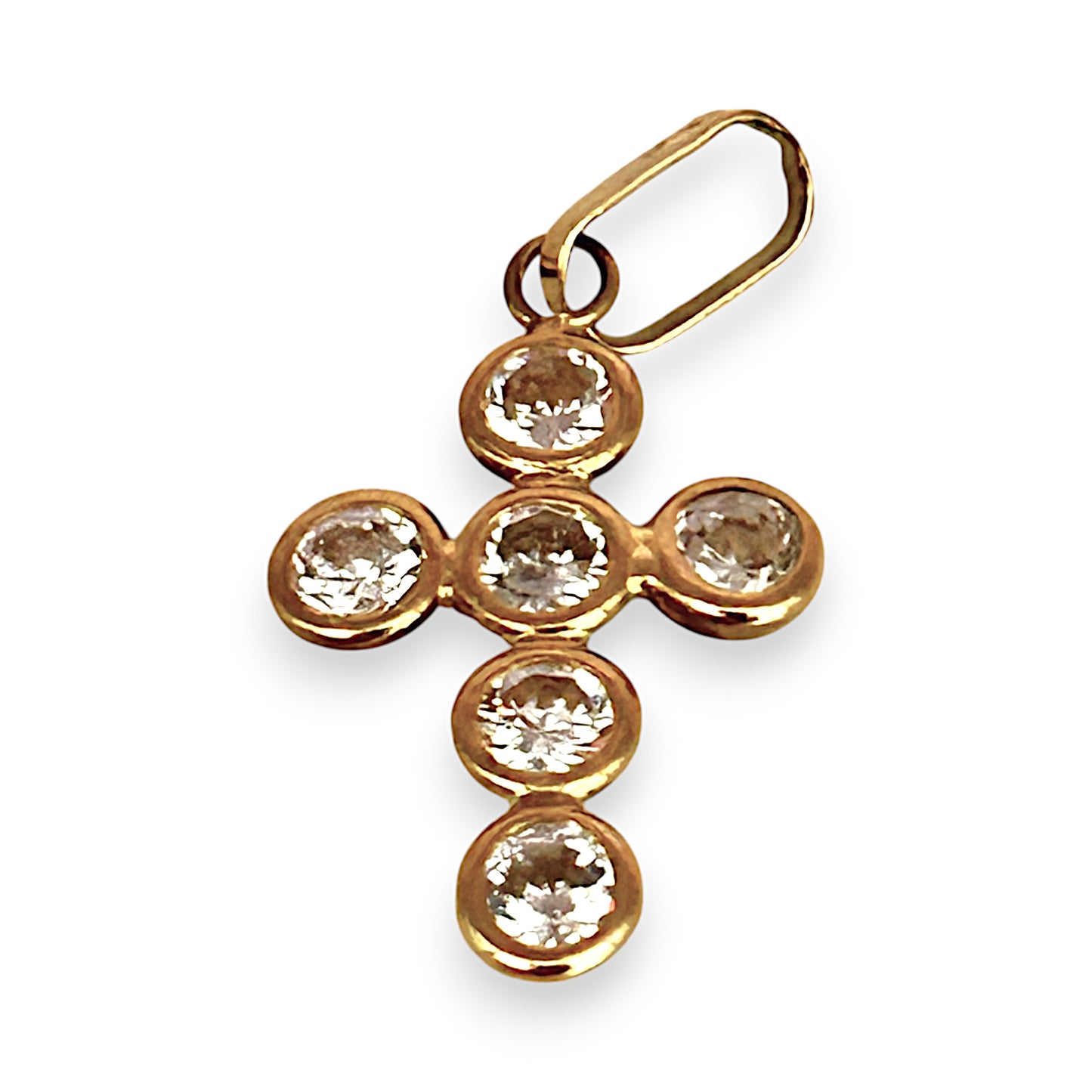 GOLD DEAL | 18ct (18K) Gold Cross Pendant with Cubic Zirconia (CZ)