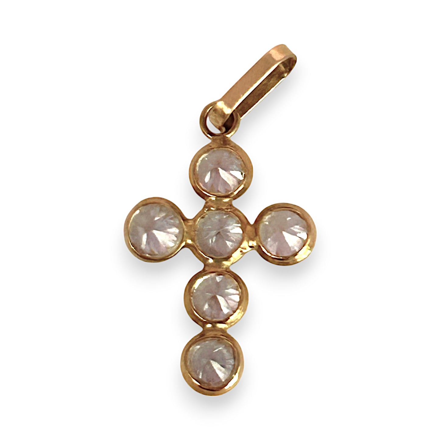 GOLD DEAL | 18ct (18K) Gold Cross Pendant with Cubic Zirconia (CZ)