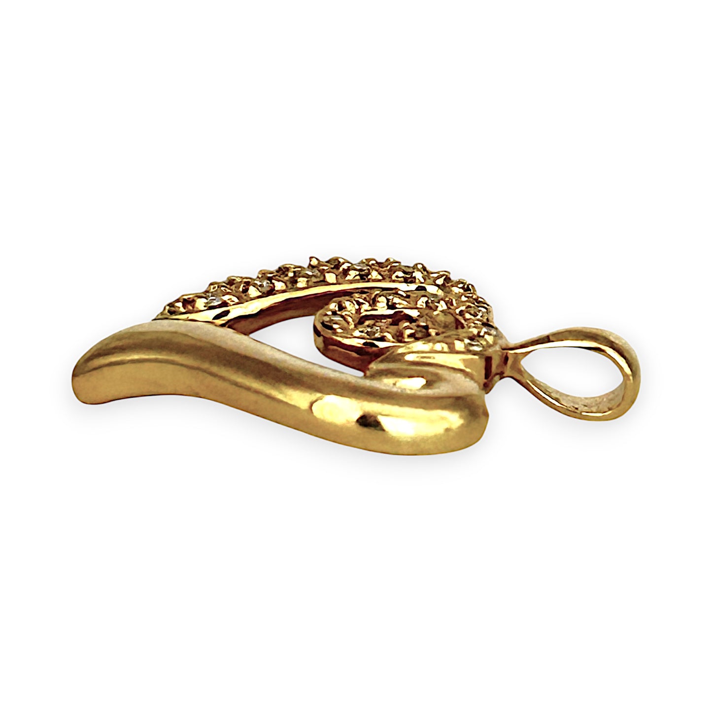 GOLD DEAL | 18ct (18K) Gold Round Cut Heart Pendant with Diamond