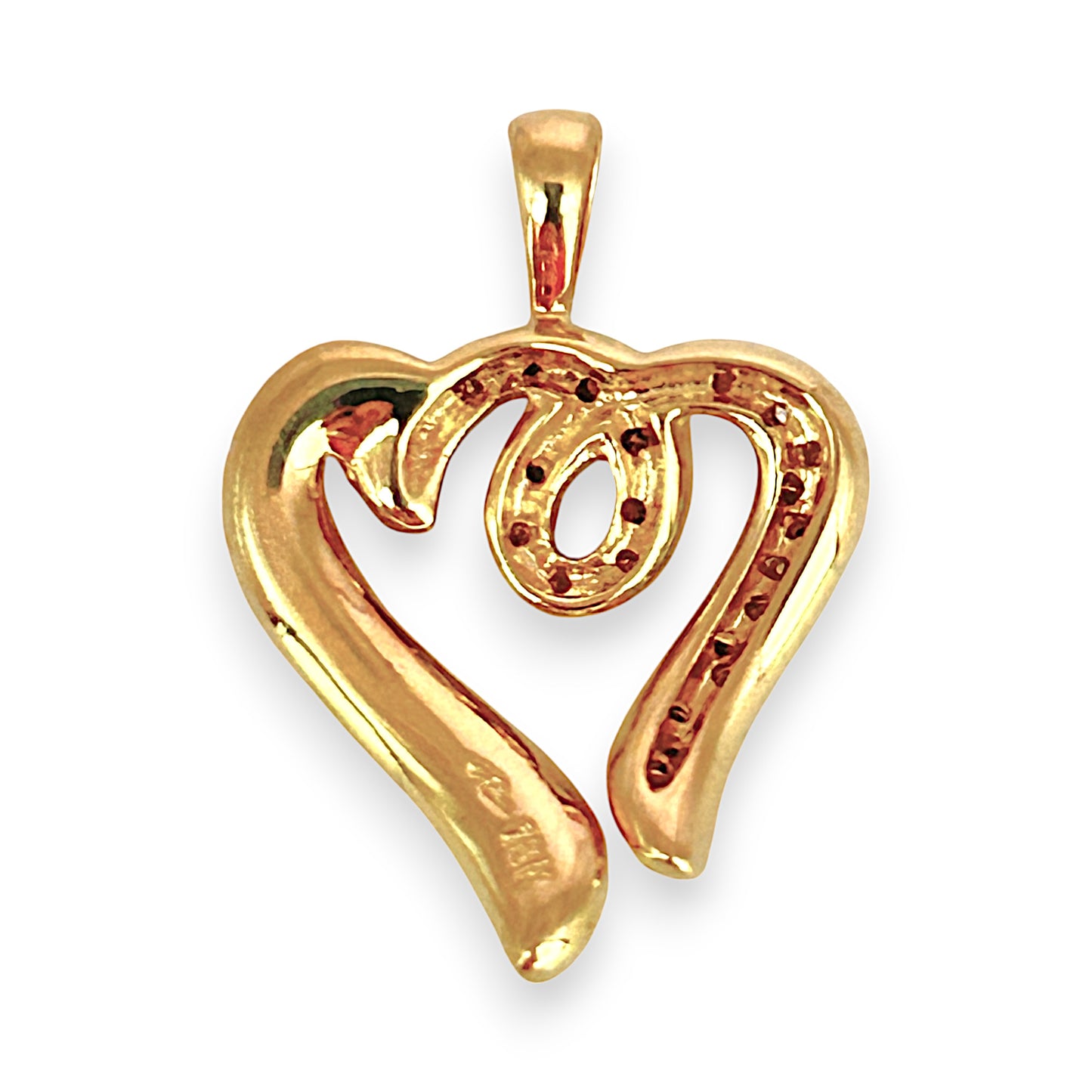 GOLD DEAL | 18ct (18K) Gold Round Cut Heart Pendant with Diamond