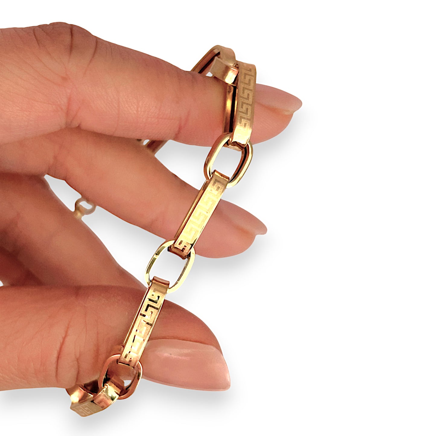 GOLD DEAL | 18ct (18K) Gold Broad Paperclip Bracelet Length 20cm