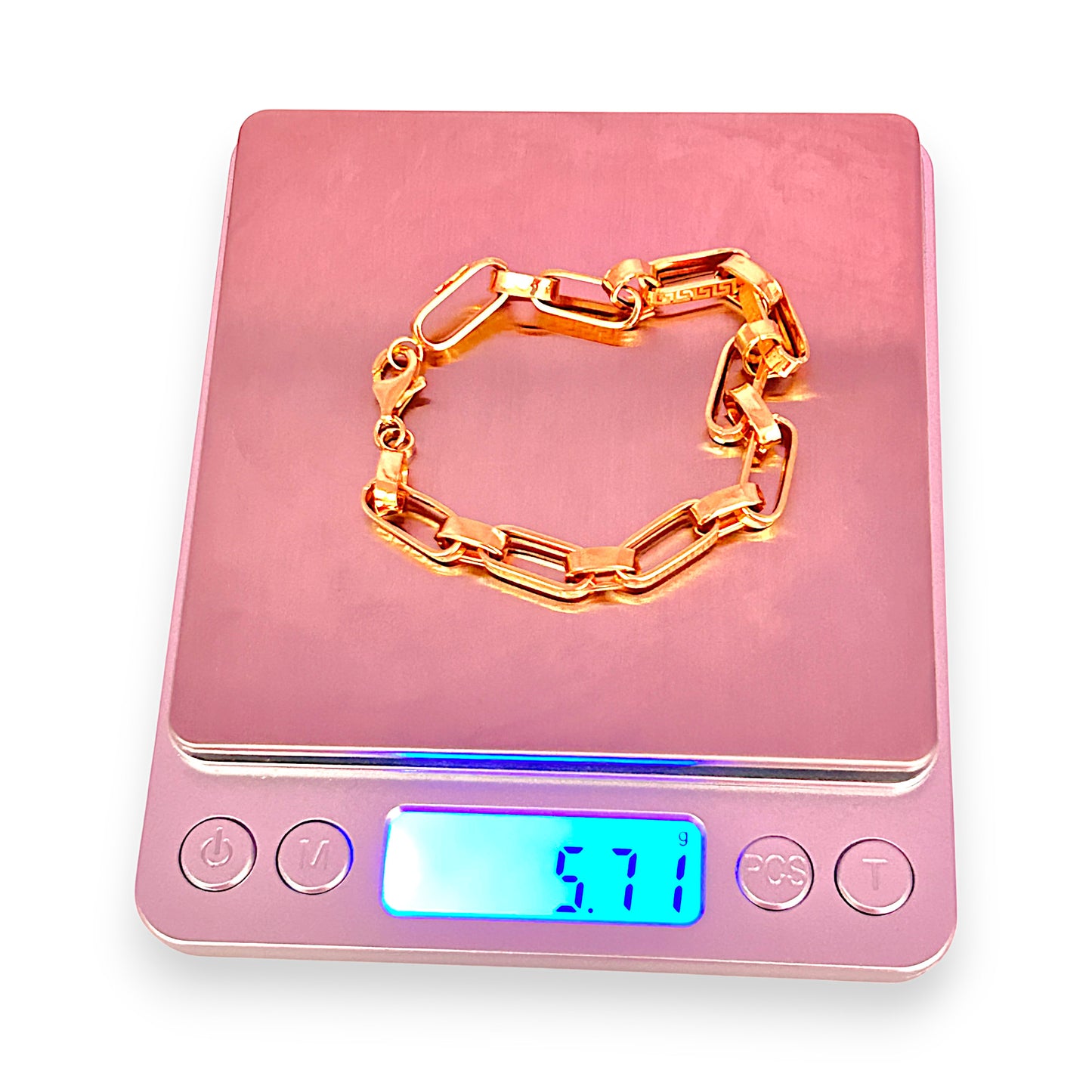 GOLD DEAL | 18ct (18K) Gold Broad Paperclip Bracelet Length 20cm