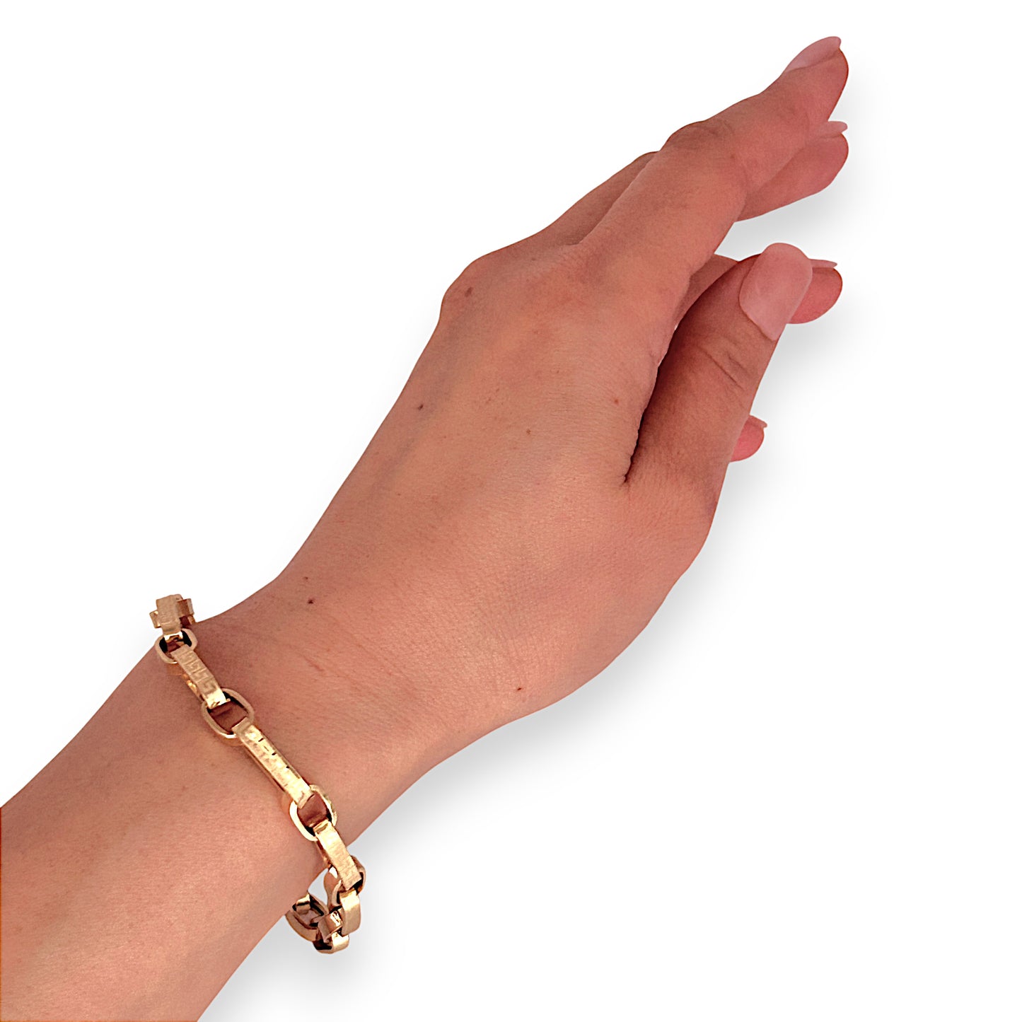 GOLD DEAL | 18ct (18K) Gold Broad Paperclip Bracelet Length 20cm