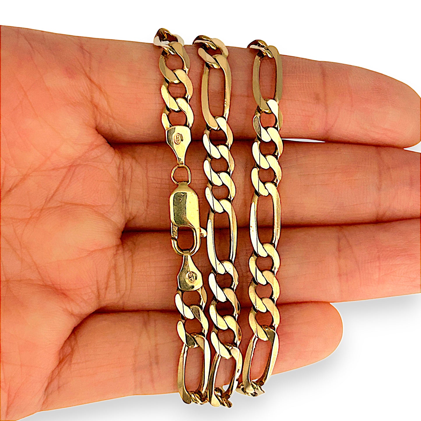 GOLD DEAL | FLASH SALE 9ct (9K) Gold 52cm Elongated 3 - 1 Figaro Chain