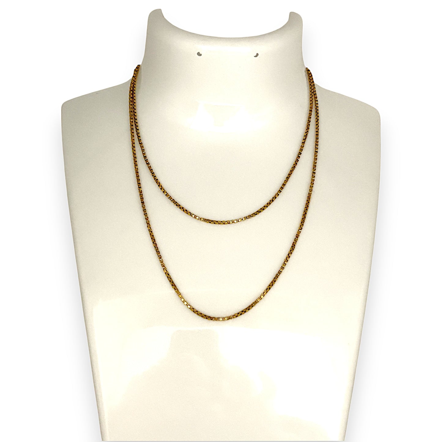 GOLD DEAL | 18ct (18K) Gold 57cm Gridline Box Chain