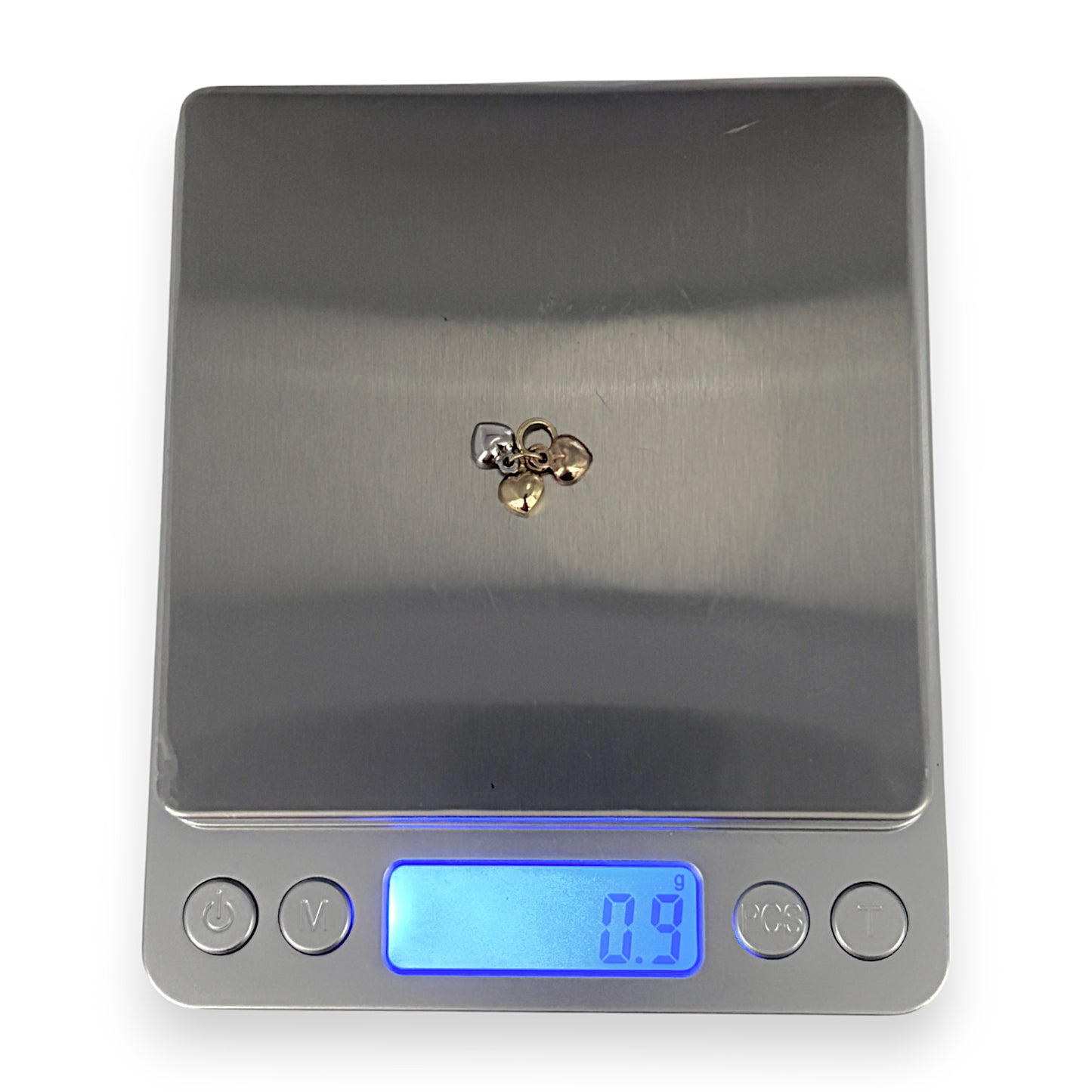 9ct Yellow White Rose Gold 3 Hearts Pendant. R # 900