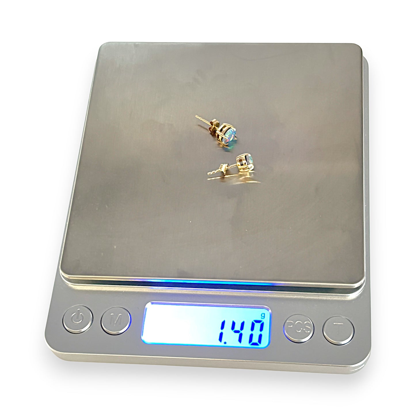 GOLD DEAL | 9K Gold Gemporia Queensland Opal 1.20ct Stud Earrings. R # 907