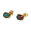 GOLD DEAL | 9K Gold Gemporia Queensland Opal 1.20ct Stud Earrings. R # 907