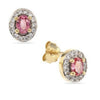GOLD DEAL | 9K Gold Gemporia Montepuez Padparadscha Sapphire Stud Earrings
