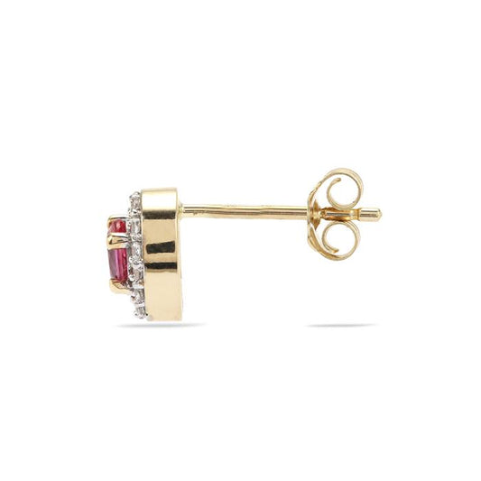 GOLD DEAL | 9K Gold Gemporia Montepuez Padparadscha Sapphire Stud Earrings
