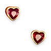 9K Gold Gemporia Bemainty Ruby Heart Stud Earrings. R # 909