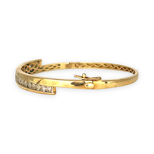 GOLD DEAL | 10ct (10K) Gold Michael Hill Bangle Diamond TDW 1.88ct Valuation $10,650