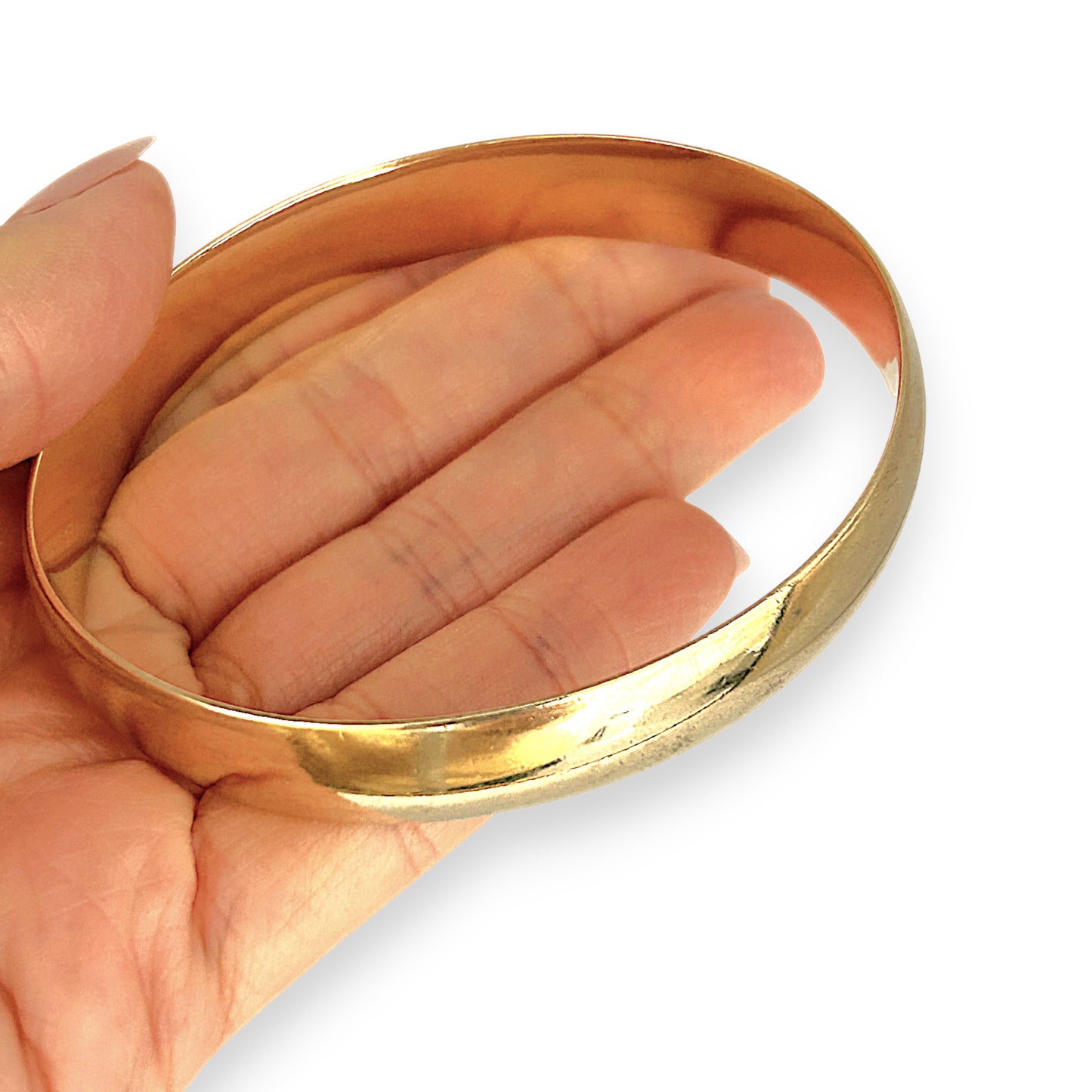 GOLD DEAL | FLASH SALE 9ct (9K) Gold MICHAEL HILL 66mm Classic Oval Bangle - Vintage Style