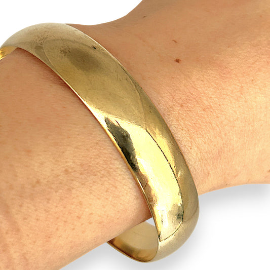 GOLD DEAL | 9ct (9K) Gold MICHAEL HILL 66mm Classic Oval Bangle - Vintage Style