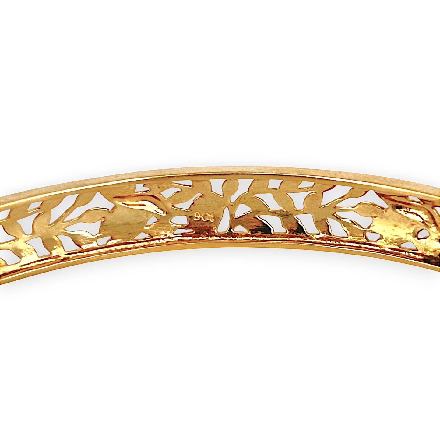 GOLD DEAL | 9K Gold Whispers of Nature Filigree Bangle
