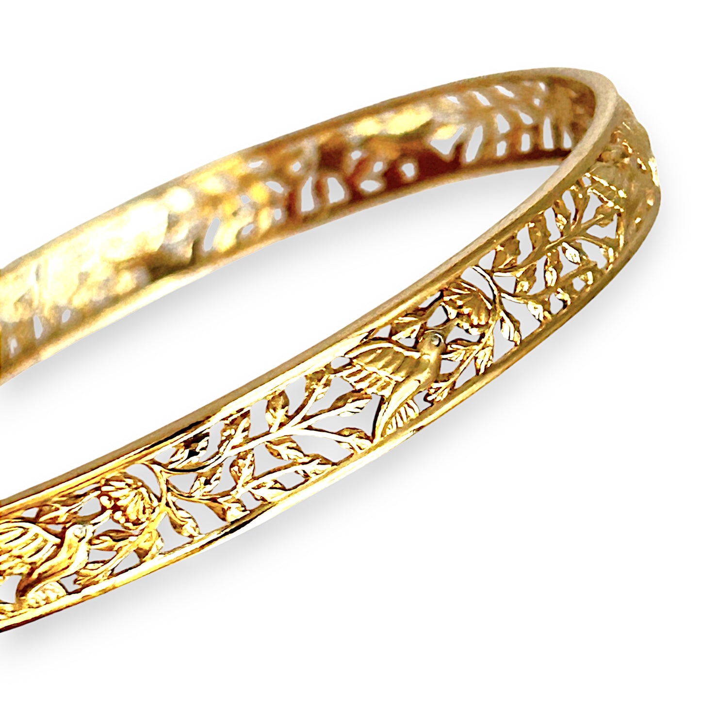 GOLD DEAL | 9K Gold Whispers of Nature Filigree Bangle