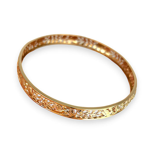 GOLD DEAL | 9K Gold Whispers of Nature Filigree Bangle