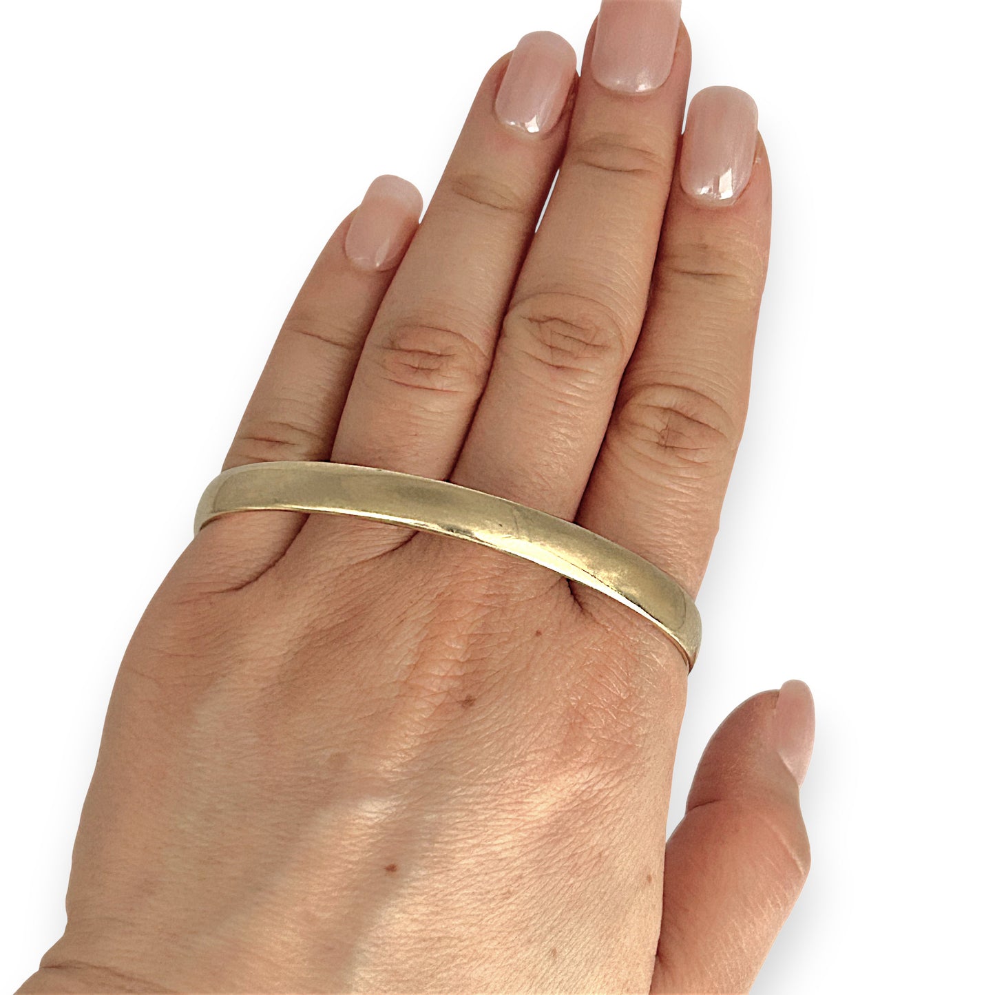 GOLD DEAL | 9ct (9K) Gold Boundless 65.5mm x 6.7mm Solid Bangle Valuation $5,525