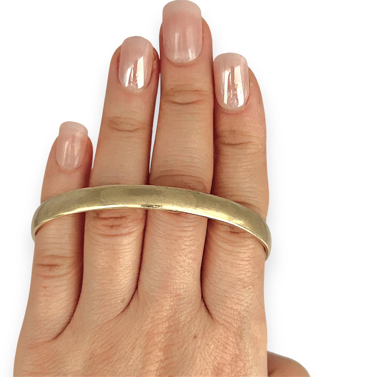 GOLD DEAL | 9ct (9K) Gold Boundless 65.5mm x 6.7mm Solid Bangle Valuation $5,525