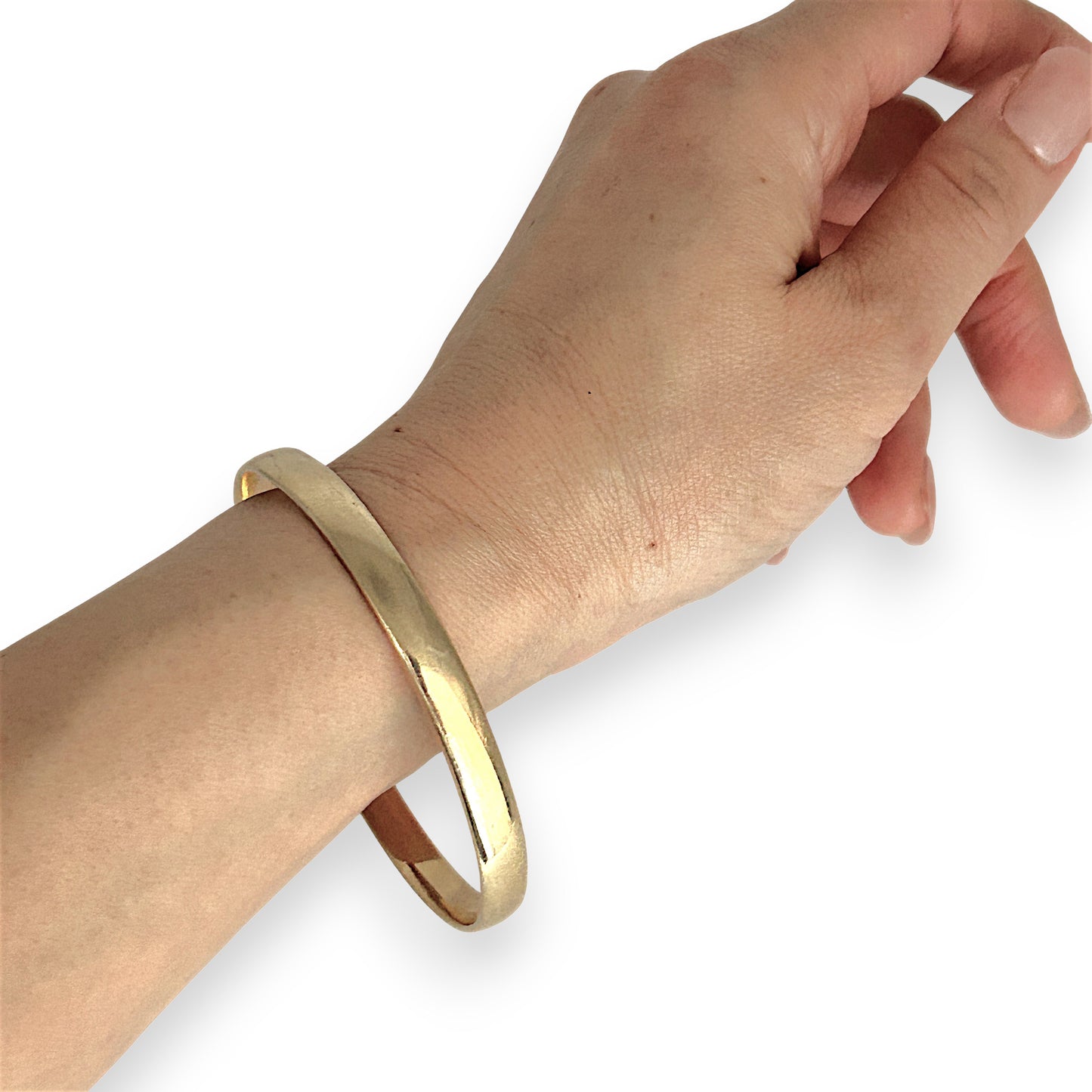 GOLD DEAL | 9ct (9K) Gold Boundless 65.5mm x 6.7mm Solid Bangle Valuation $5,525