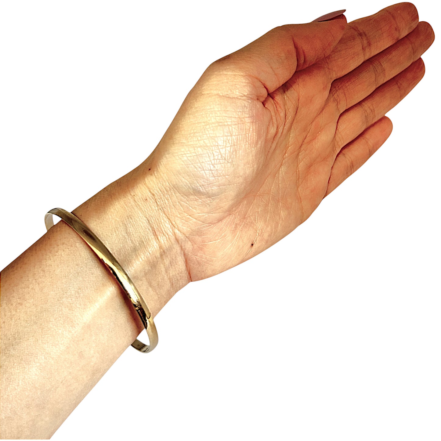 FLASH SALE | 9ct Gold Charming Round Solid Bangle, Valuation $2,620. R # 927