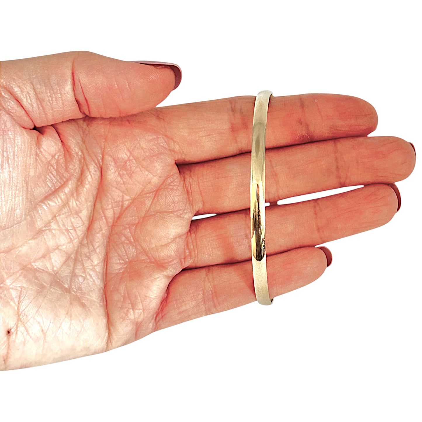 FLASH SALE | 9ct Gold Charming Round Solid Bangle, Valuation $2,620. R # 927