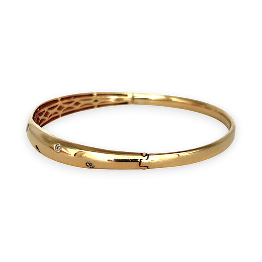 GOLD DEAL | 9K Gold Etoile Snap Bangle with Diamonds
